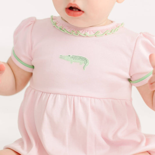 Bayou Baby Ruffle Bubble - Pink Magnolia Baby