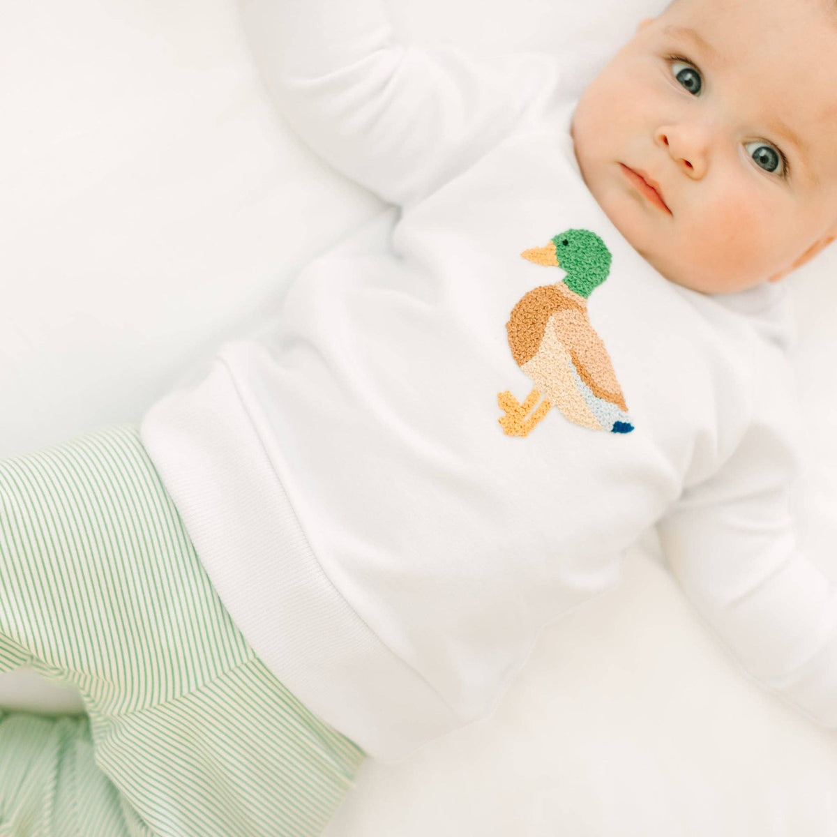 Mallard Moments Hand-Embroidered Sweatshirt Magnolia Baby