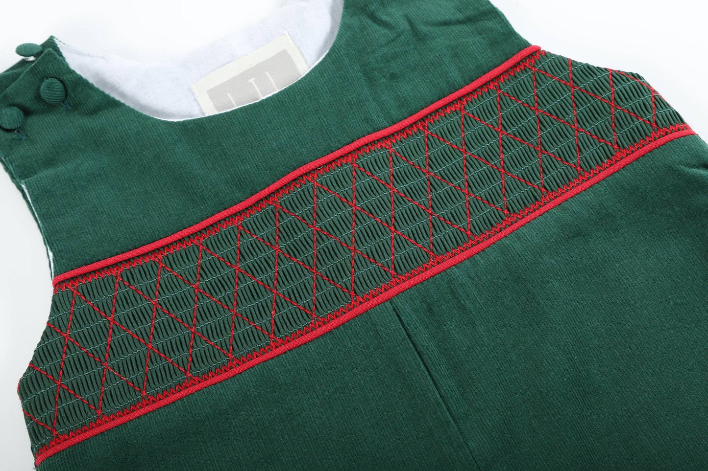 Green Christmas Smocked Overalls Lil Cactus