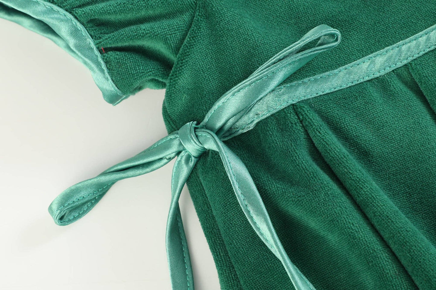 Green Velvet and Satin Bow Christmas Dress Lil Cactus