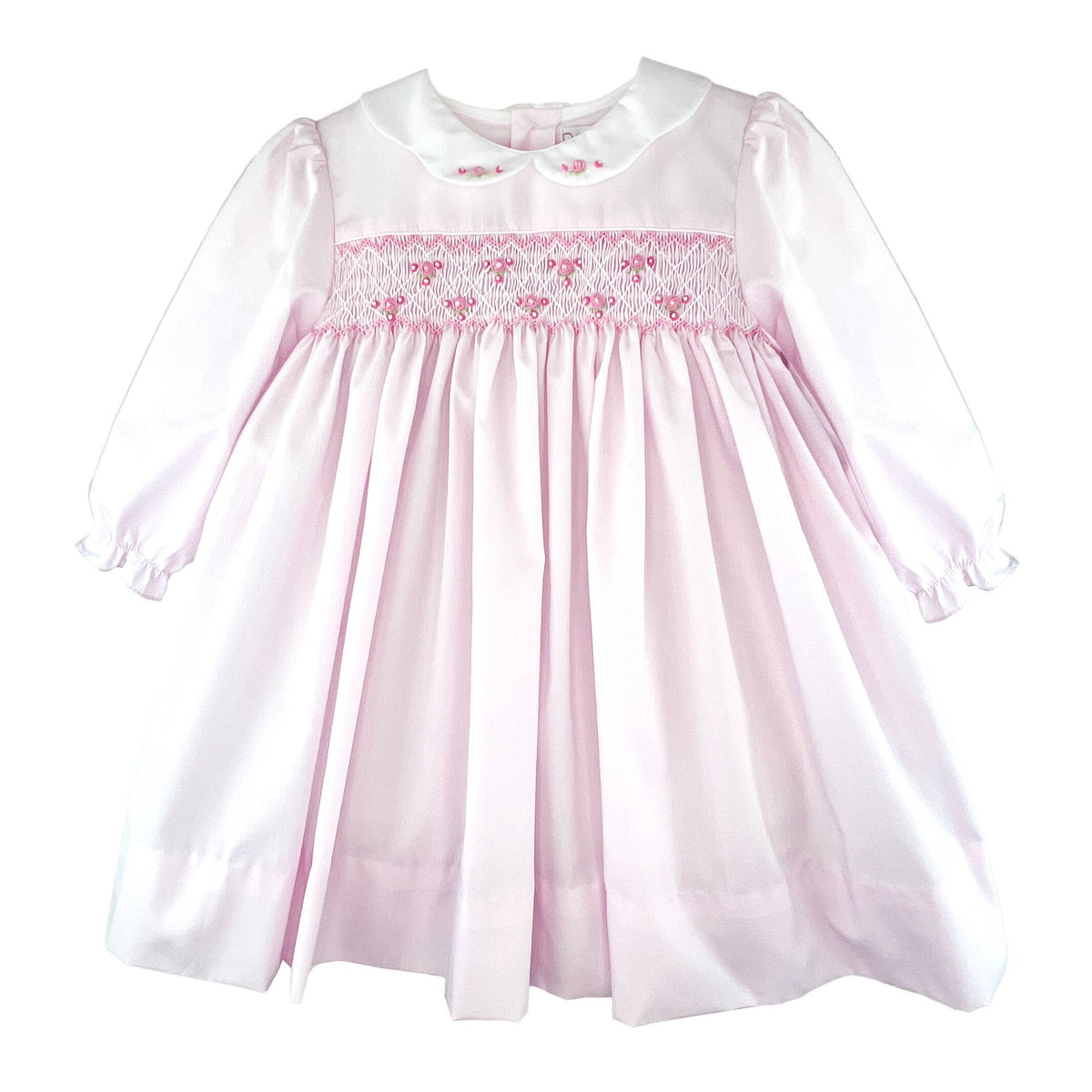 Dress with Corded Smocking and Scallop Collar Petit Ami & Zubels