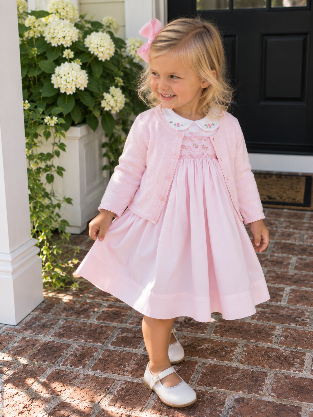 Pink Scalloped Cardigan Petit Ami & Zubels