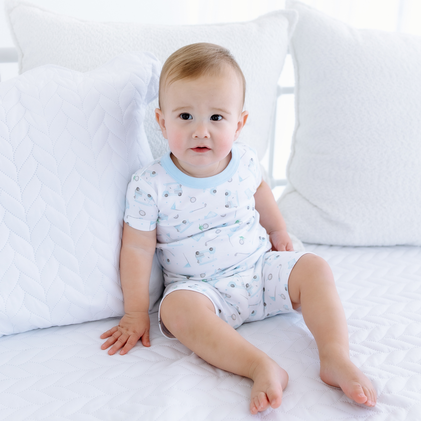 Little Golfer Short Pajamas - Light Blue Magnolia Baby