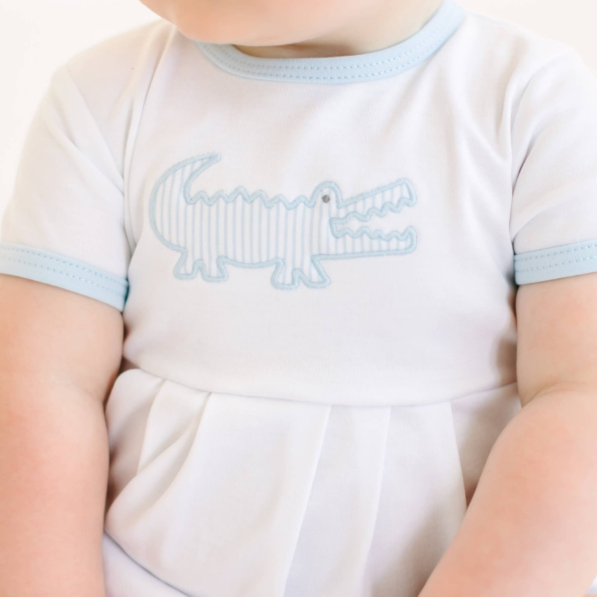 Gator Applique Bubble - Light Blue Magnolia Baby
