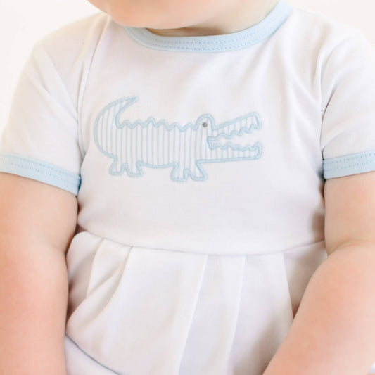 Gator Applique Bubble - Light Blue Magnolia Baby