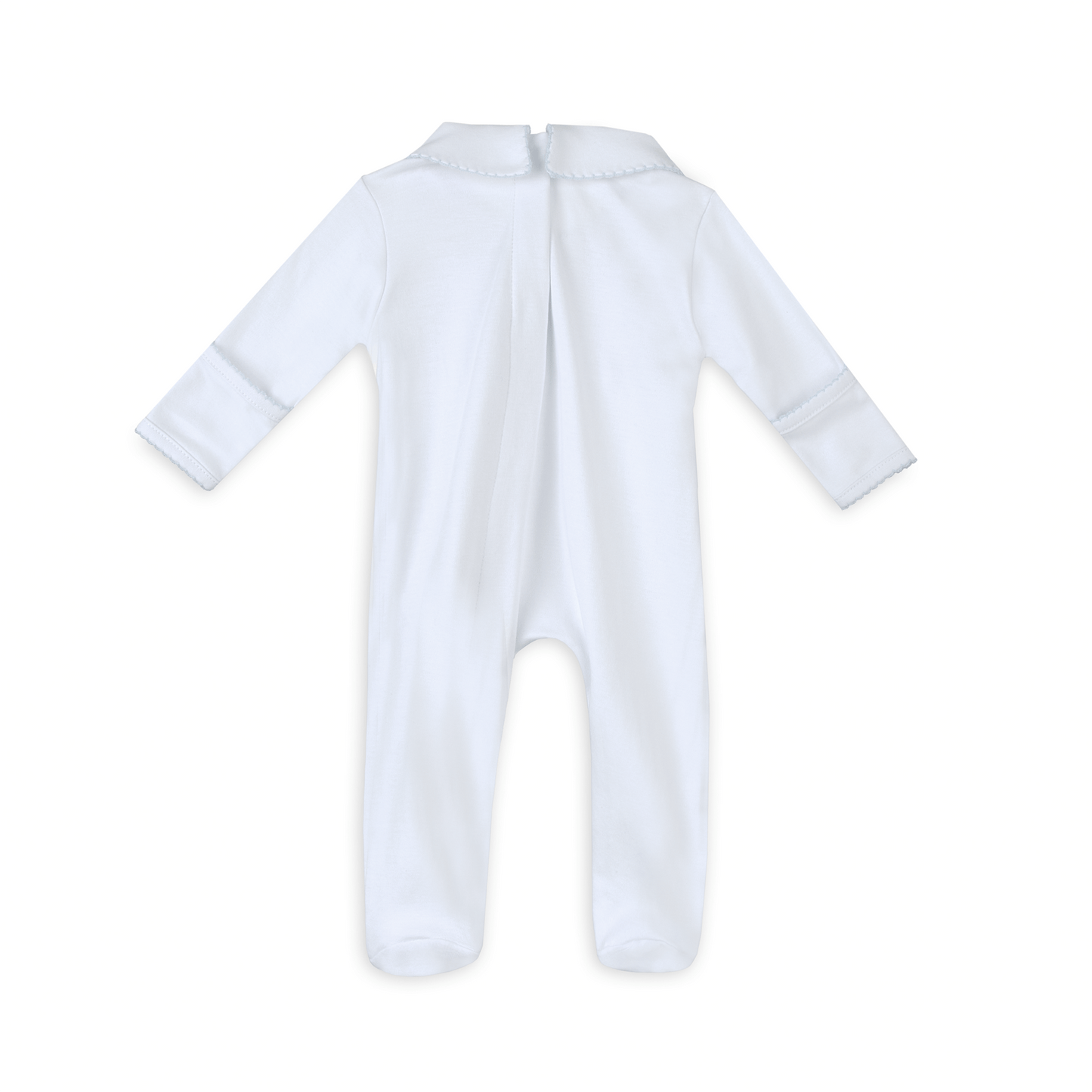 Landon's Classics Smocked Footie - Light Blue Magnolia Baby