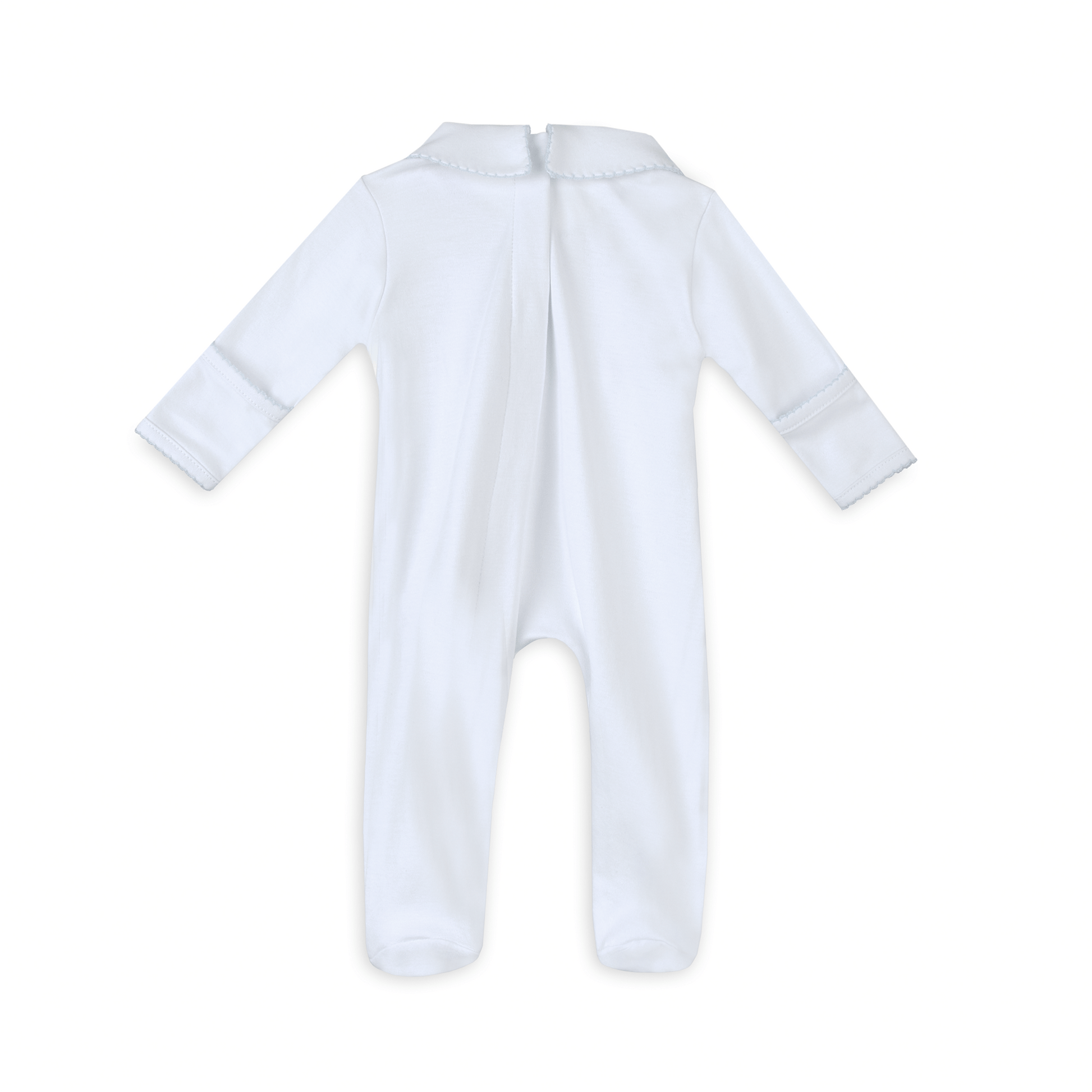 Landon's Classics Smocked Footie - Light Blue Magnolia Baby