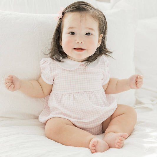 Peek-A-Boo Wishes Collared Bubble - Pink Magnolia Baby