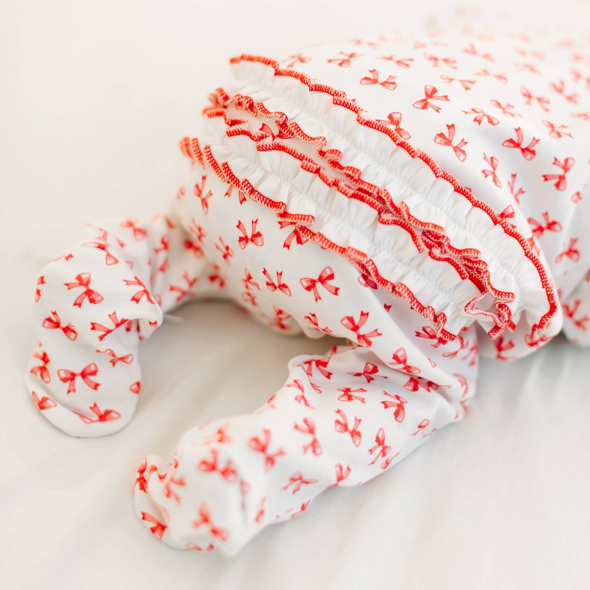 Scarlett Bows Print Zip Footie Magnolia Baby
