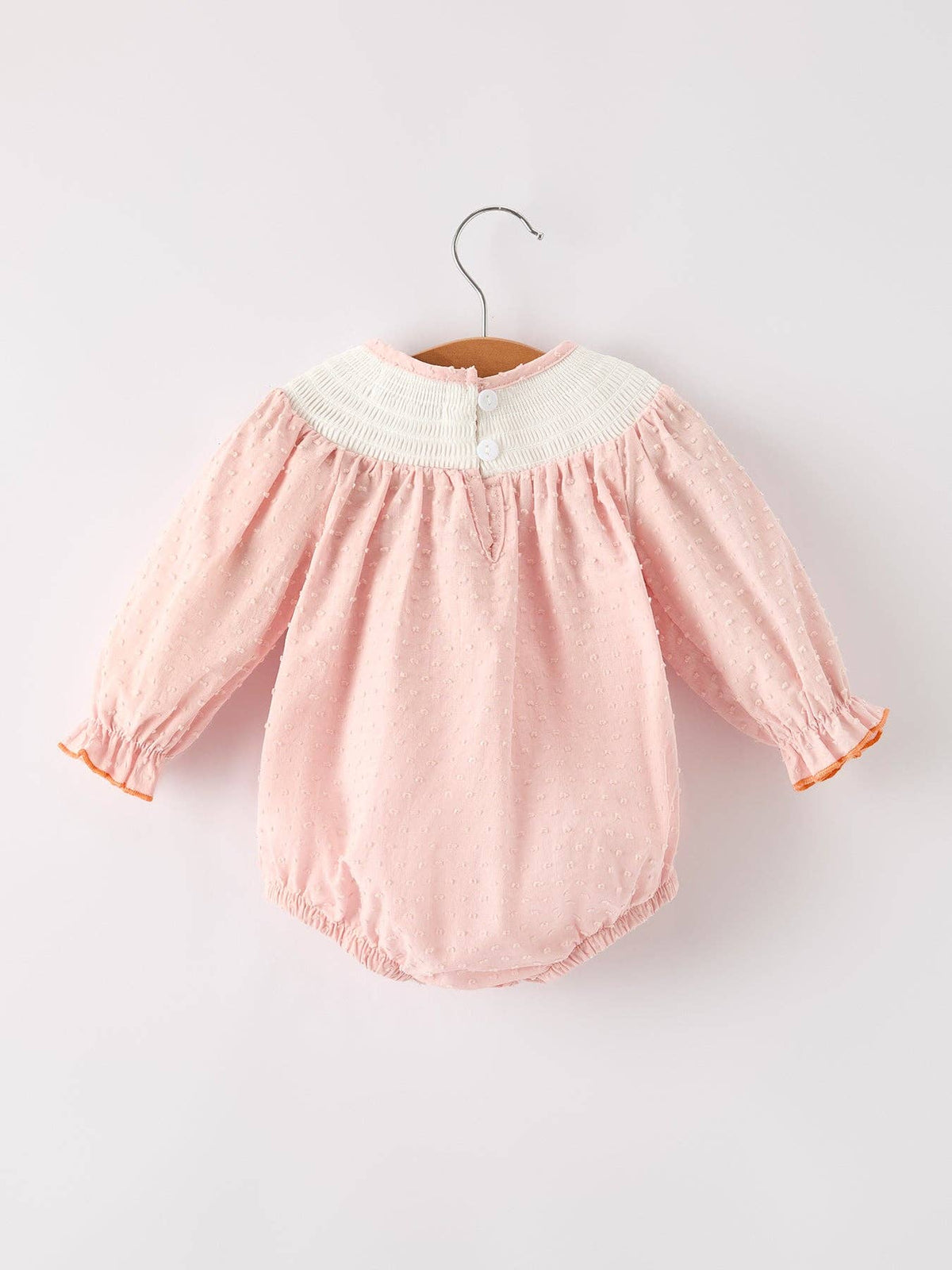 Fall Thanksgiving& Halloween Chicken Pumpkin Smock Embroidery Baby Girl Romper Rylee Faith Designs
