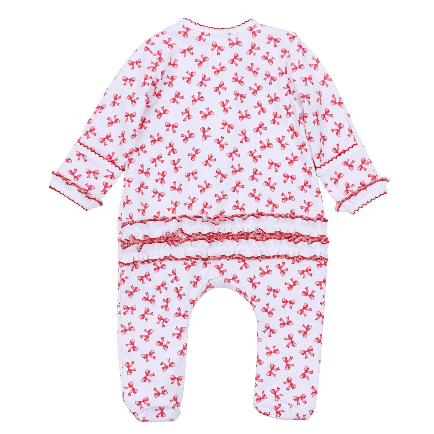 Scarlett Bows Print Zip Footie Magnolia Baby