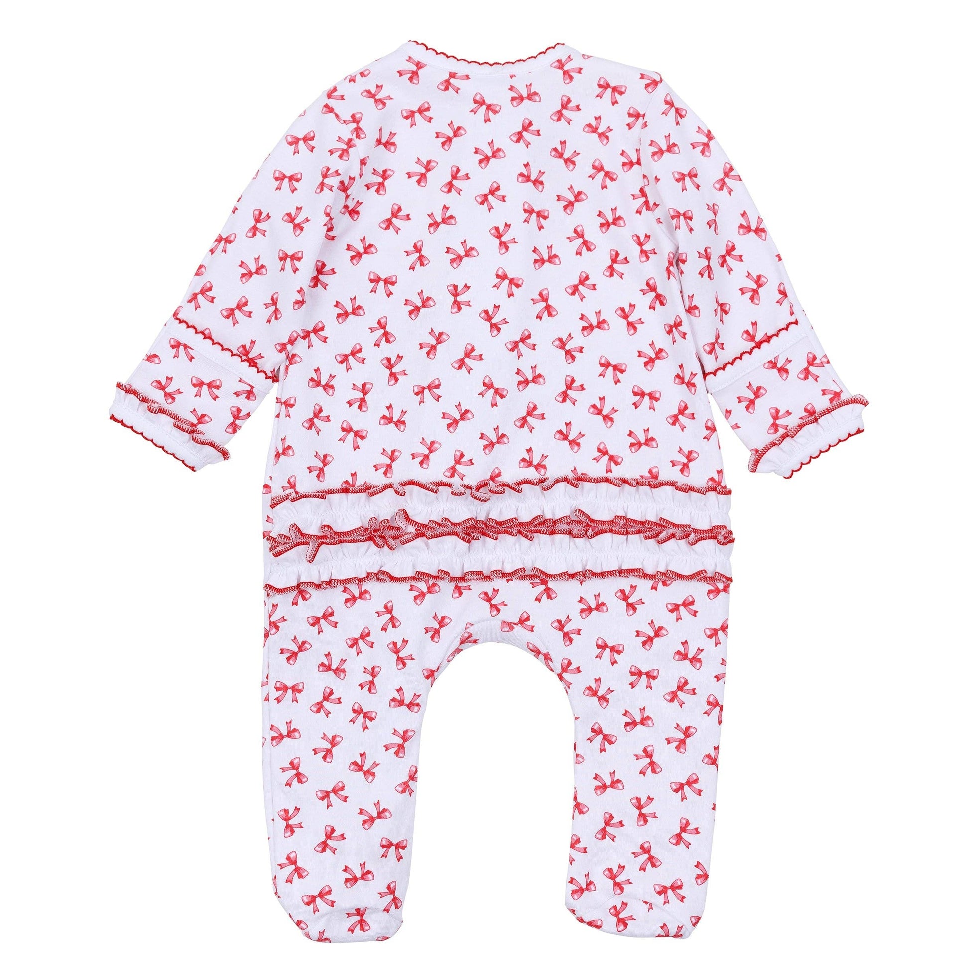 Scarlett Bows Print Zip Footie Magnolia Baby