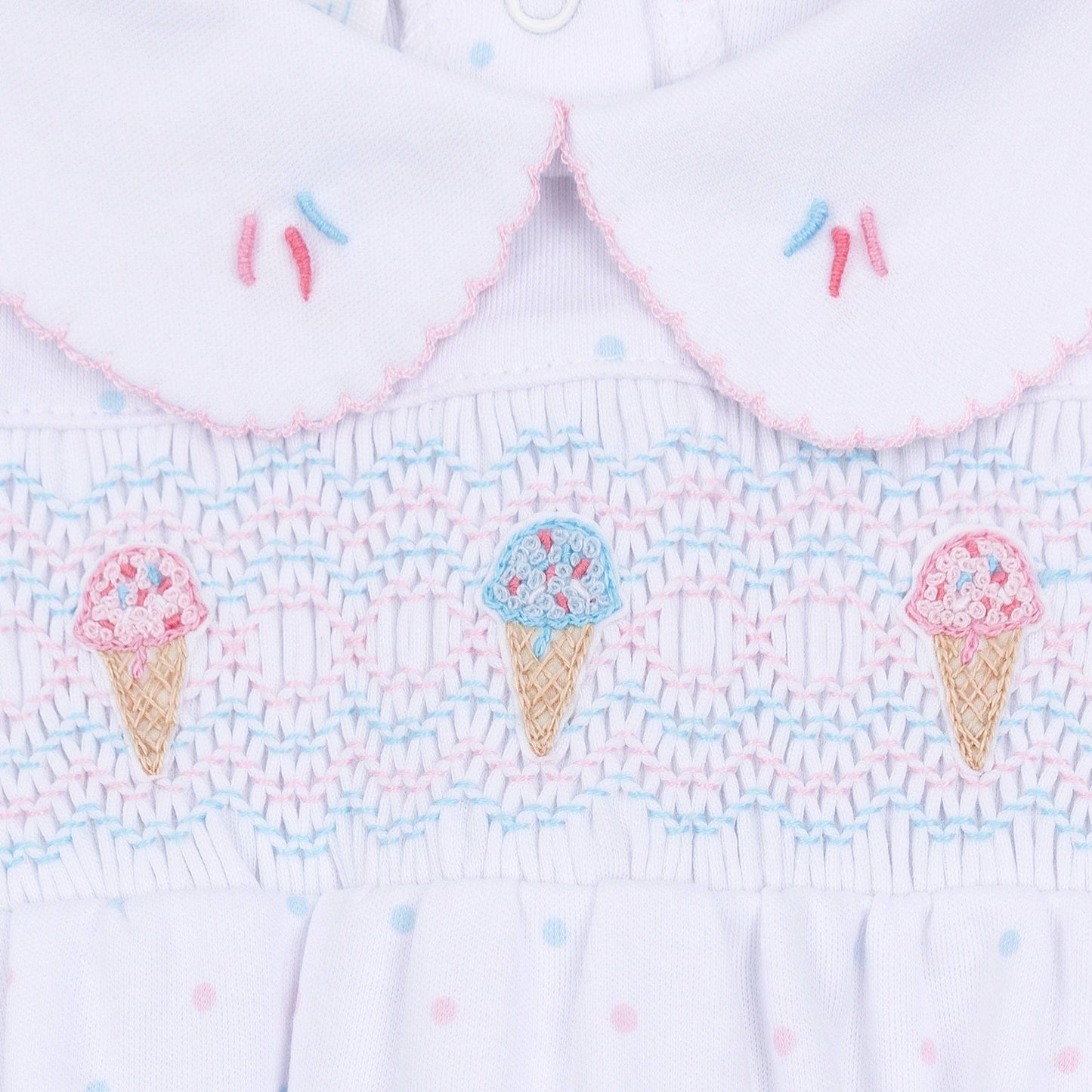 Ice Cream Classics Smocked Collared Bubble Magnolia Baby