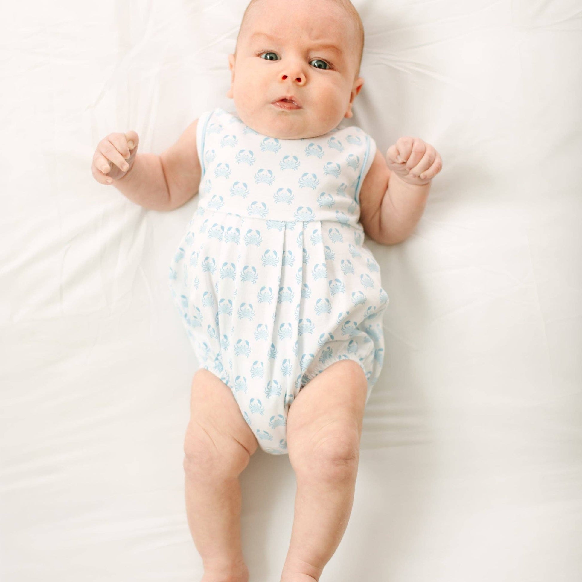 Little Crawlers Print Bubble - Light Blue Magnolia Baby