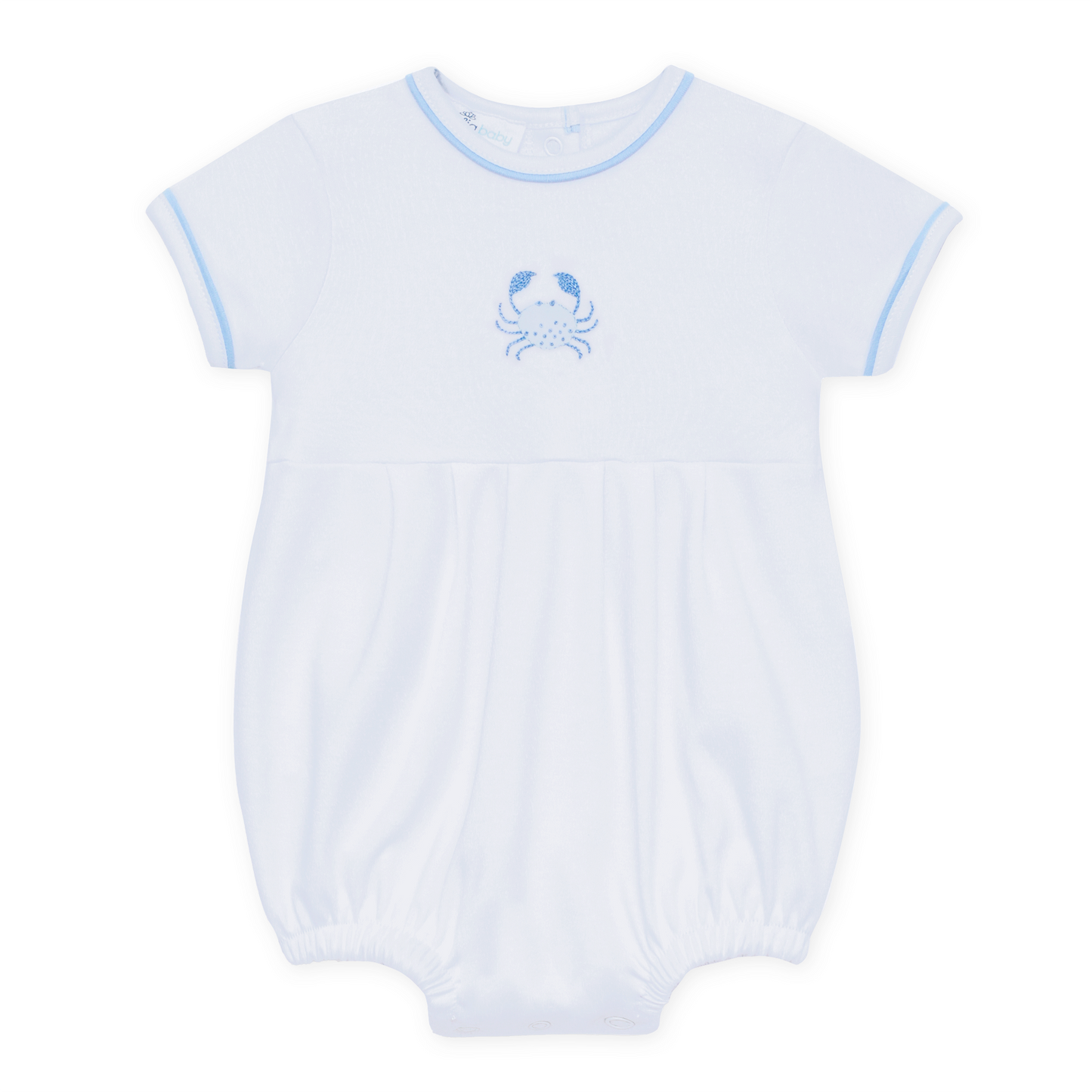 Little Crawlers Embroidered Bubble - Light Blue Magnolia Baby