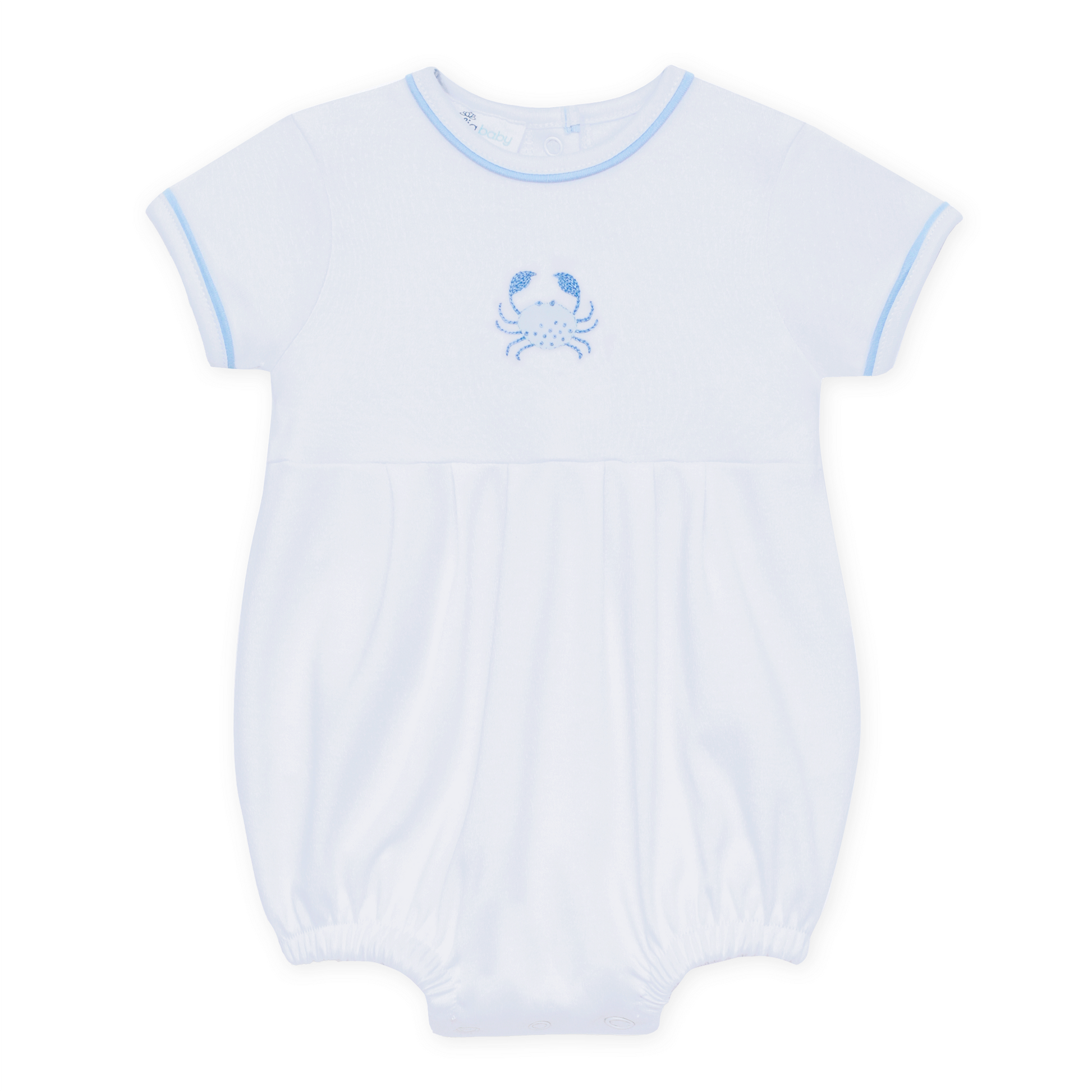 Little Crawlers Embroidered Bubble - Light Blue Magnolia Baby