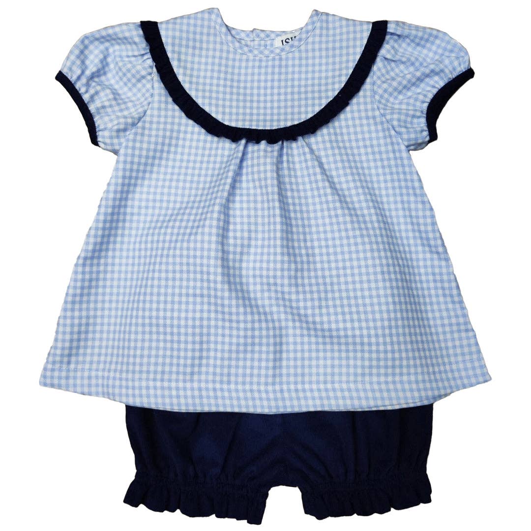 Hampton Blue Plaid Bloomers Set