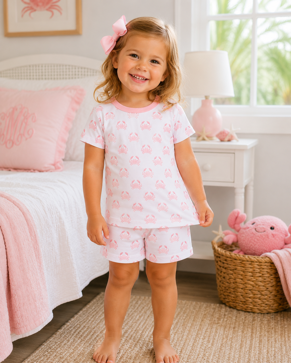 Little Crawlers Short Pajamas - Pink Magnolia Baby