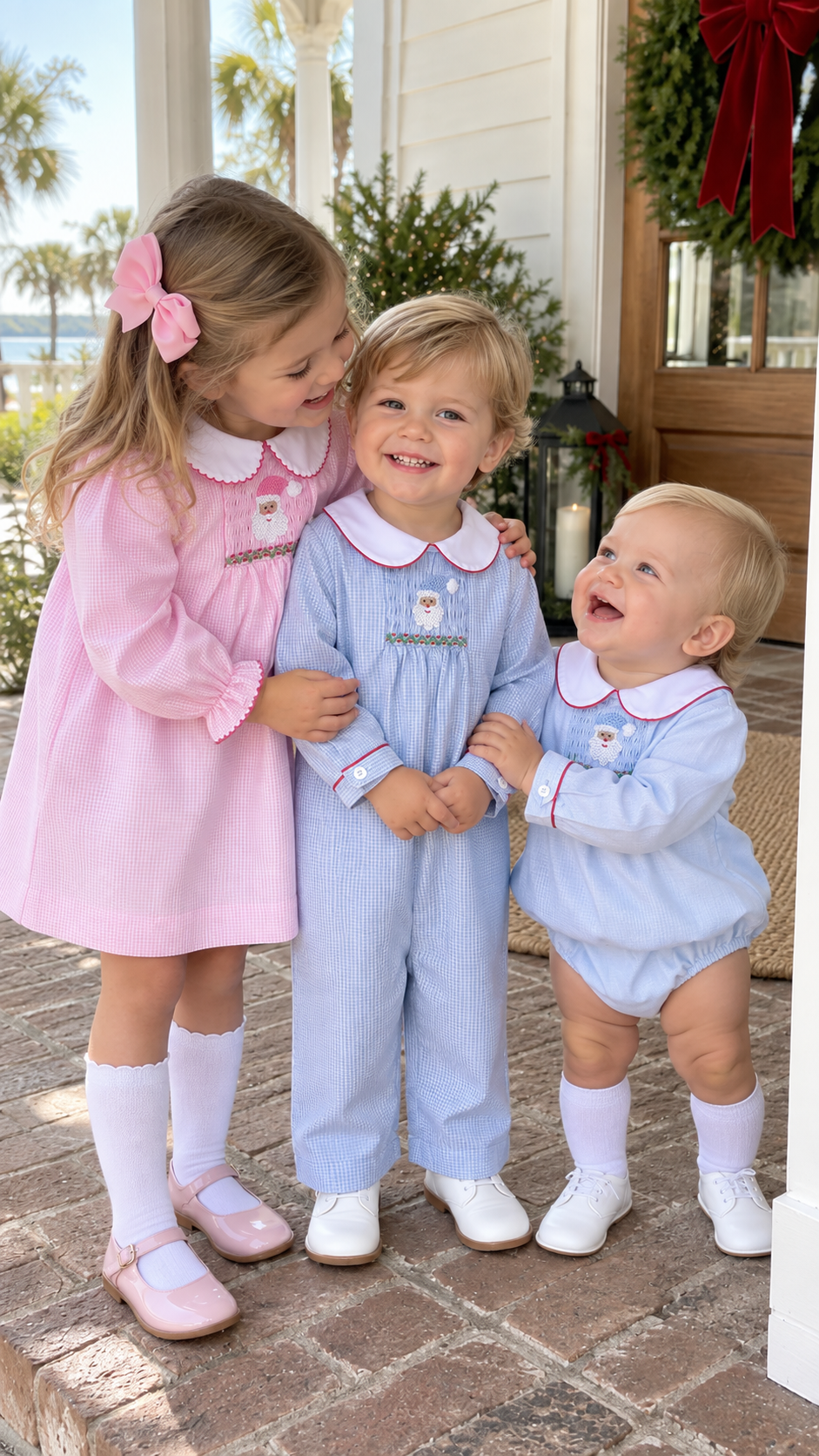 Longall with Hand Picture Smocked Santa Petit Ami & Zubels
