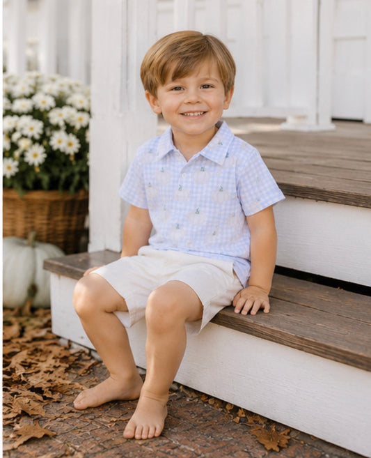 Pumpkin Patch Plaid Polo The Oaks Apparel Company