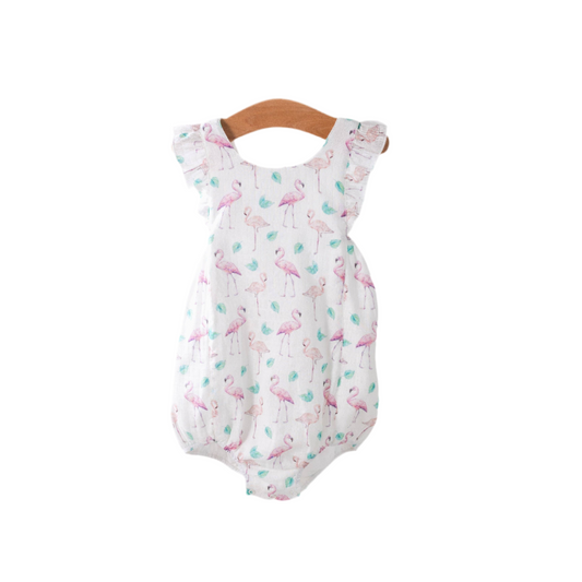 Flamingo Breeze Organic Bubble Romper