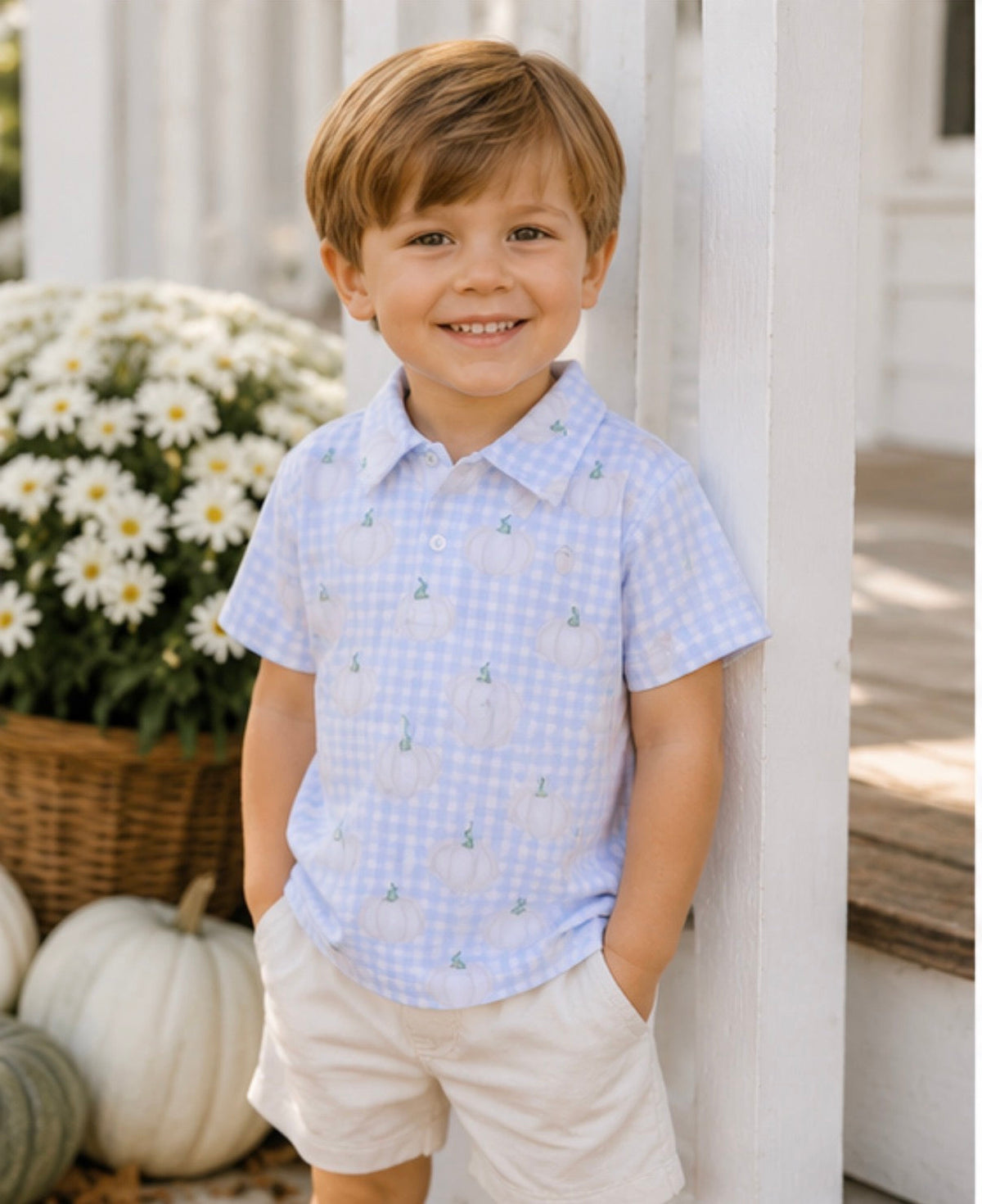 Pumpkin Patch Plaid Polo The Oaks Apparel Company
