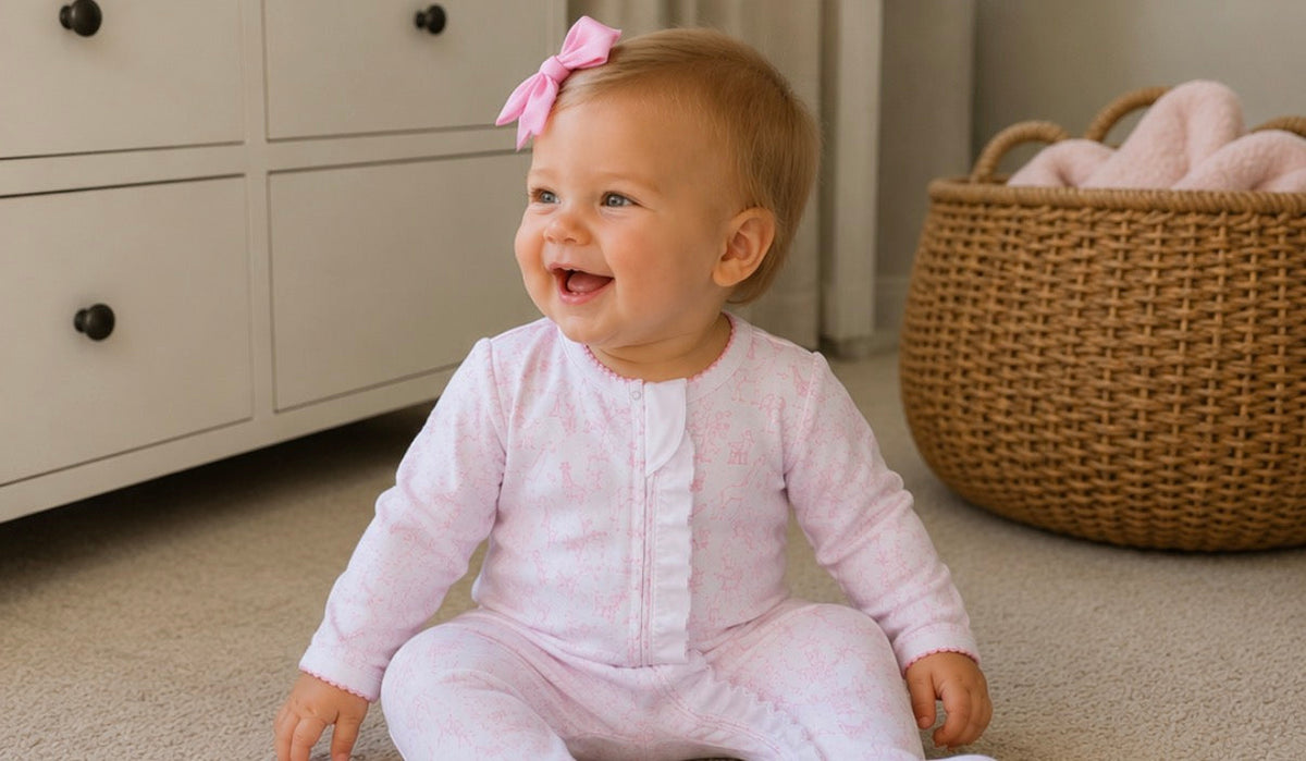 Pink Baby Safari Convertible Footie Lowcountry Littlewear
