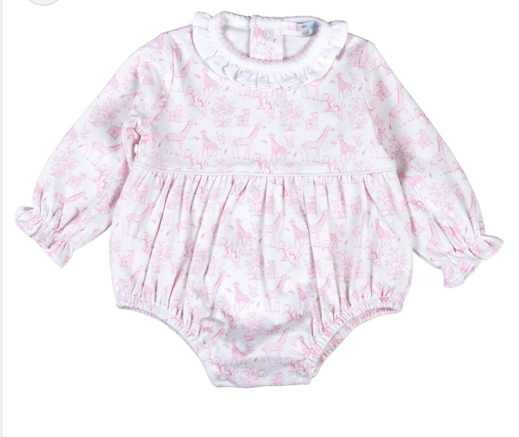 Pink Baby Safari Bubble Lowcountry Littlewear