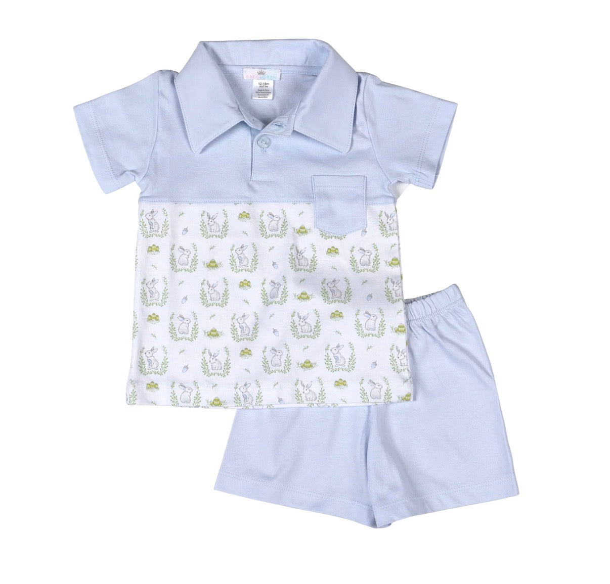 Blue Bunnies Pima Short Set Lowcountry Littlewear