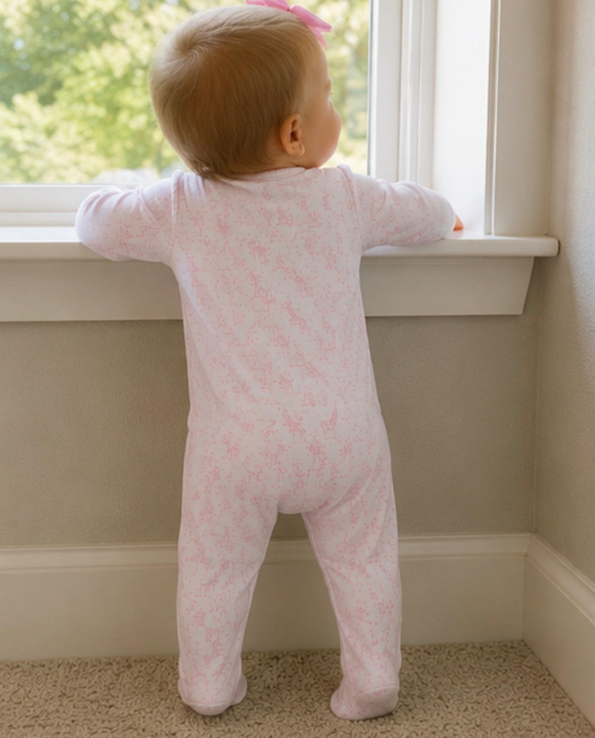 Pink Baby Safari Convertible Footie Lowcountry Littlewear