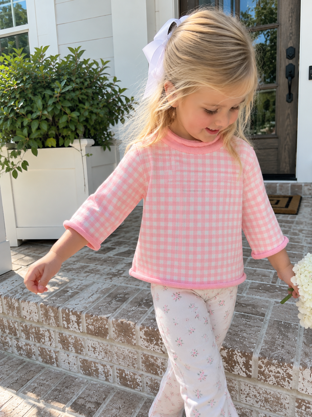 Poppy Gingham Knit Sweater Lowcountry Littlewear