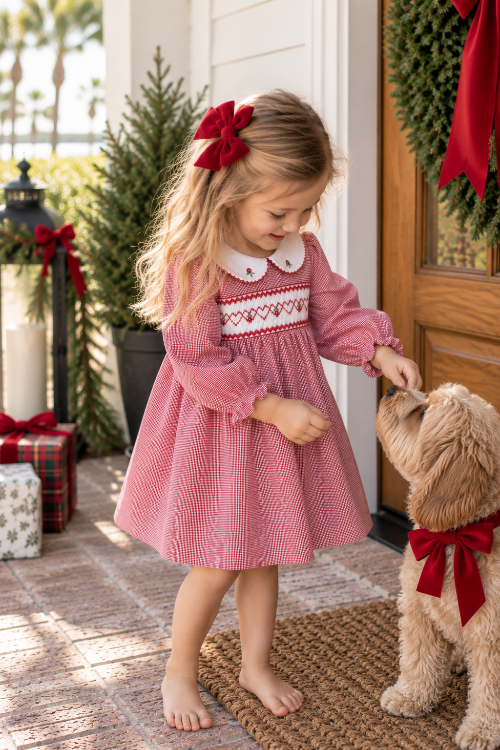 Chrissy Longsleeve Smocked Dress Petit Ami & Zubels
