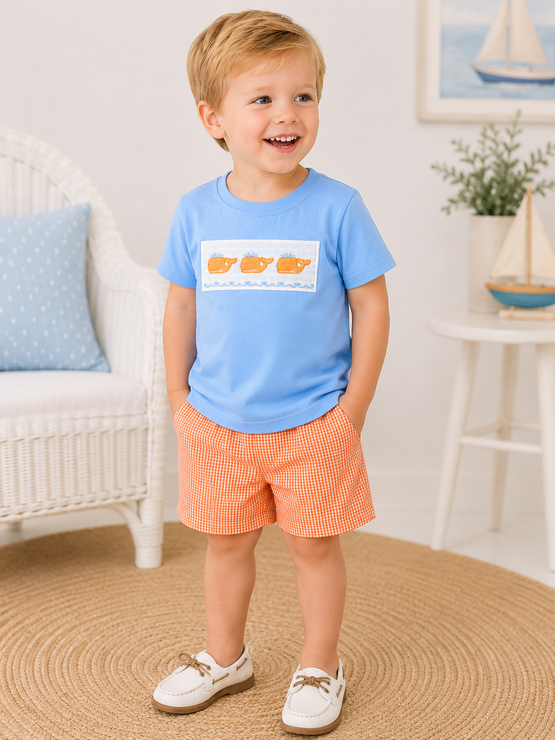 Seaside Whale Embroidery Boys Set Rylee Faith Designs