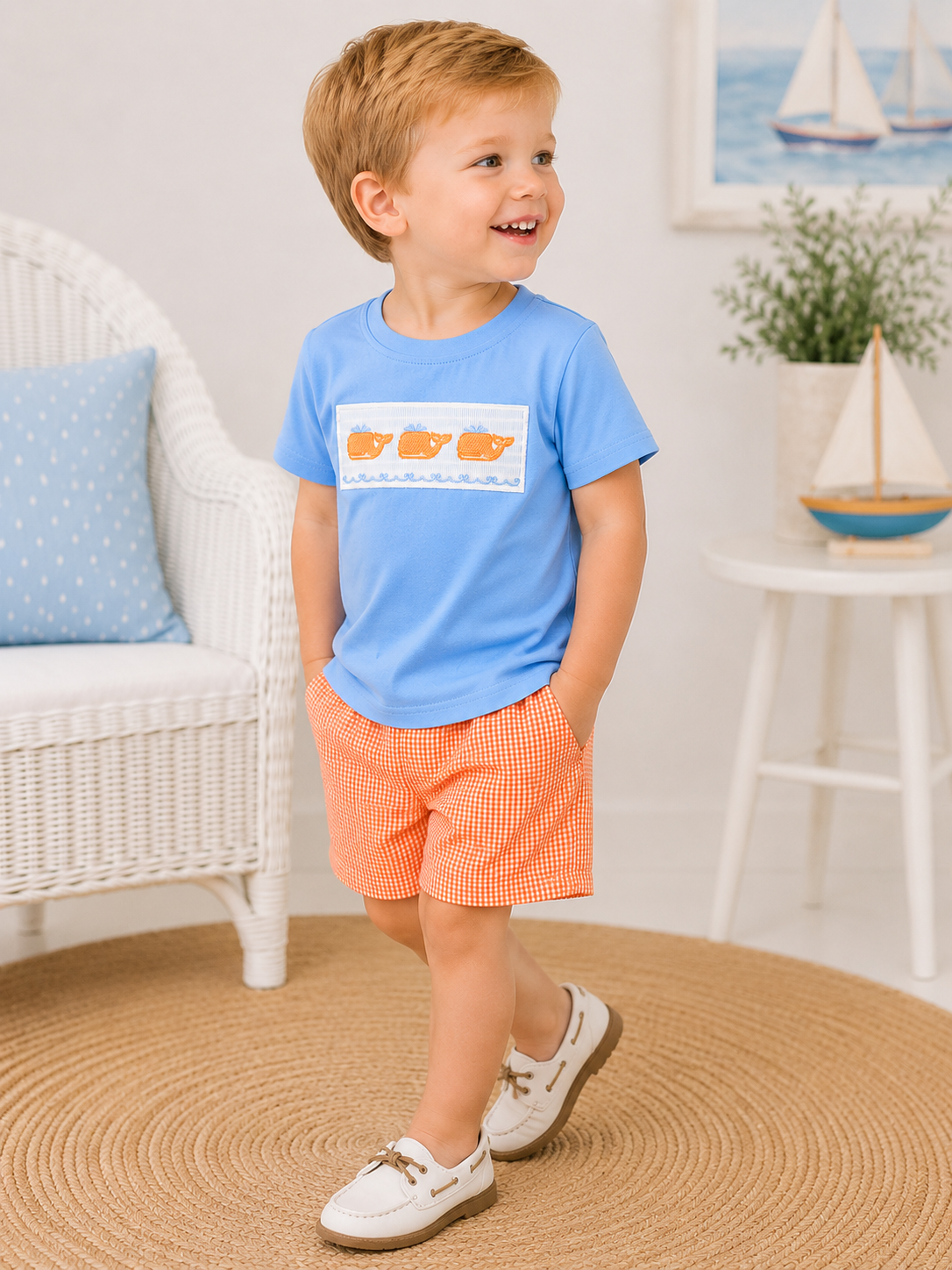 Seaside Whale Embroidery Boys Set Rylee Faith Designs