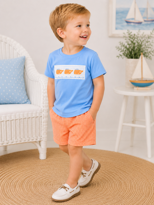 Seaside Whale Embroidery Boys Set Rylee Faith Designs