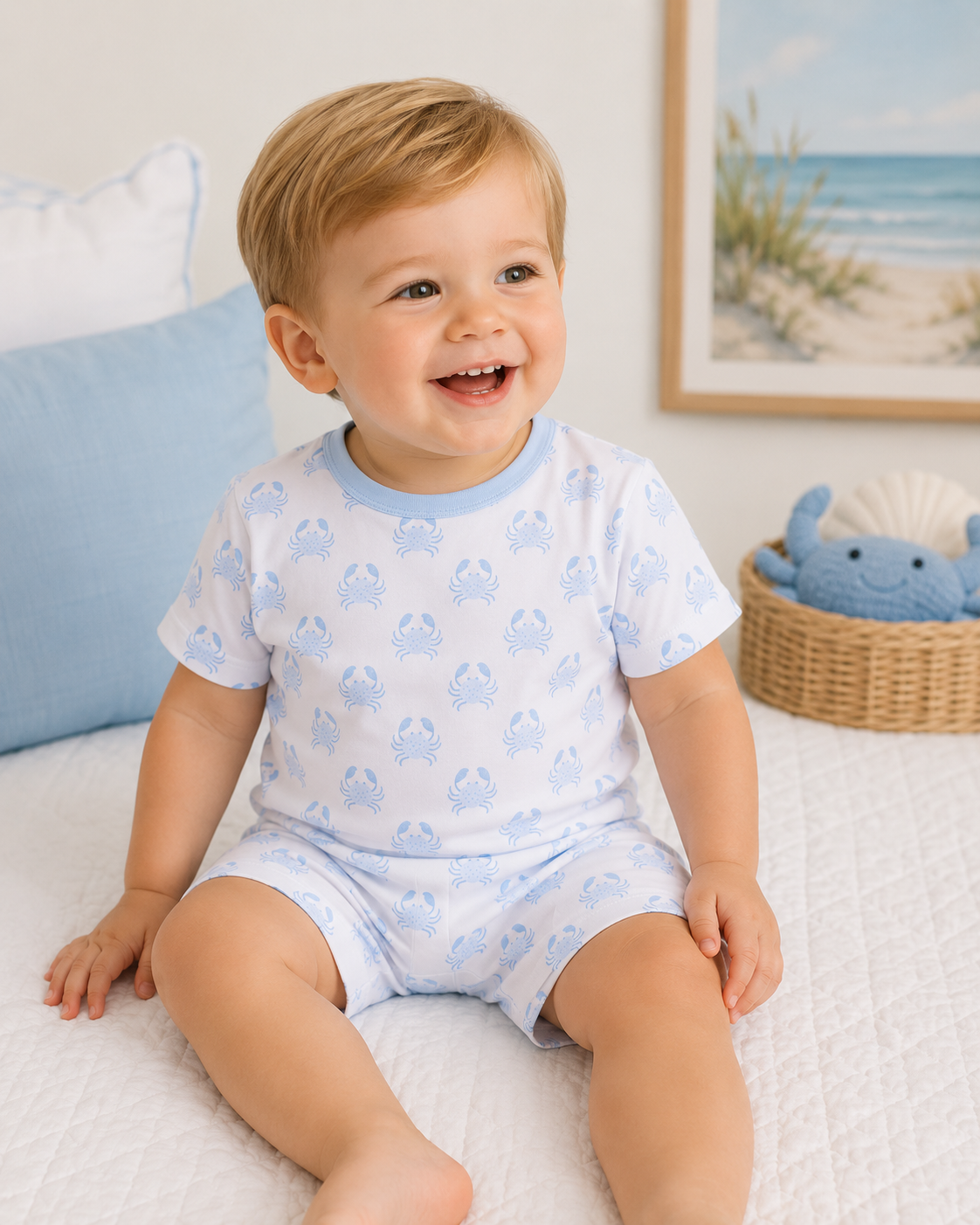 Little Crawlers Pajamas - Light Blue Magnolia Baby