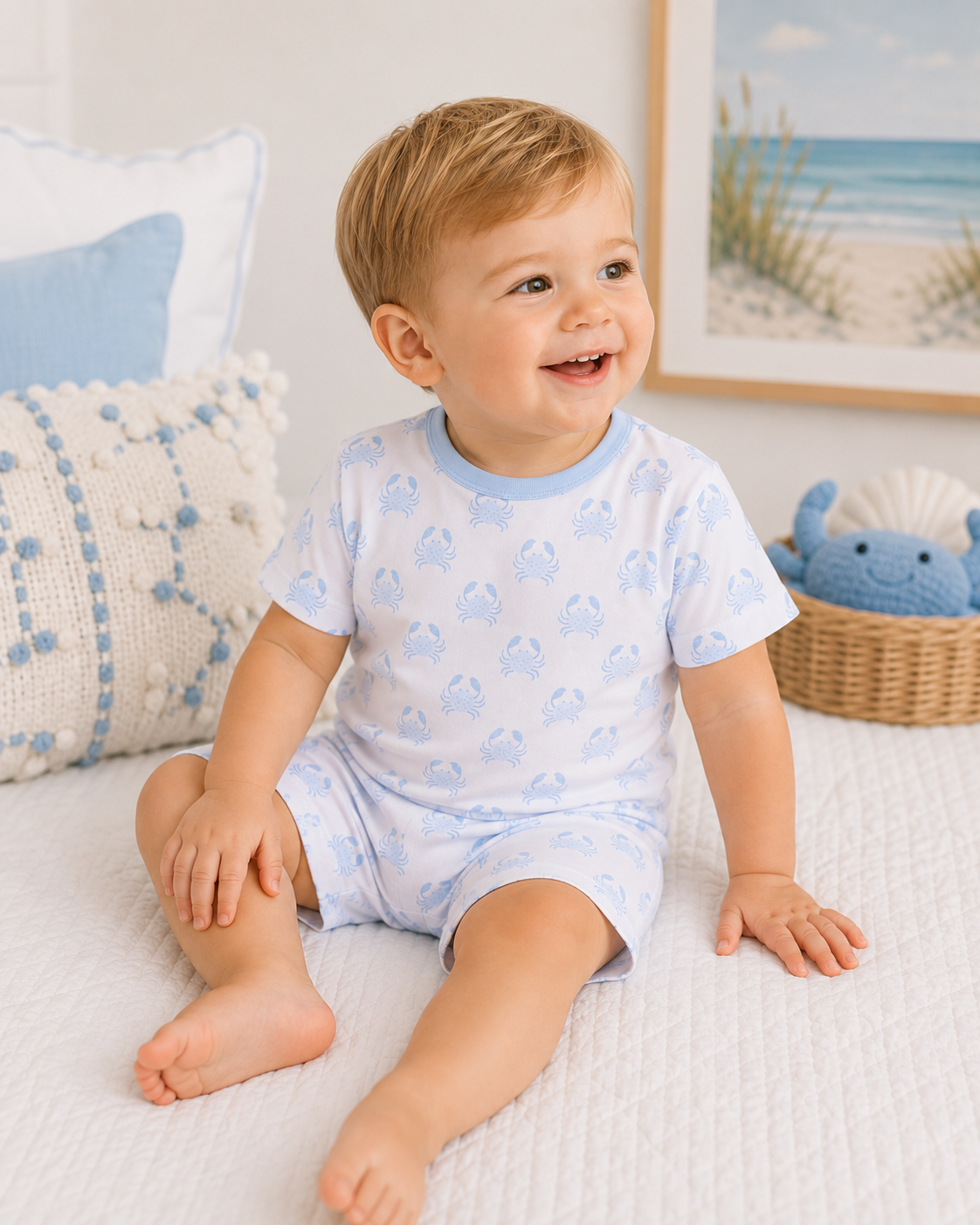 Little Crawlers Pajamas - Light Blue Magnolia Baby