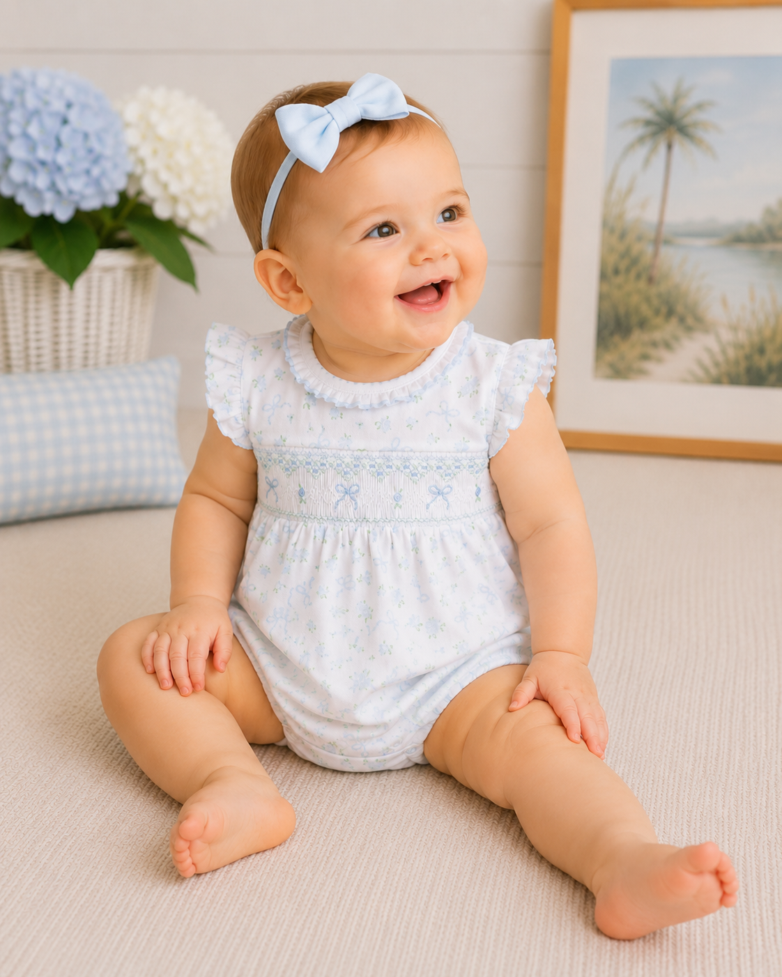 Eloise Smocked Bubble Magnolia Baby