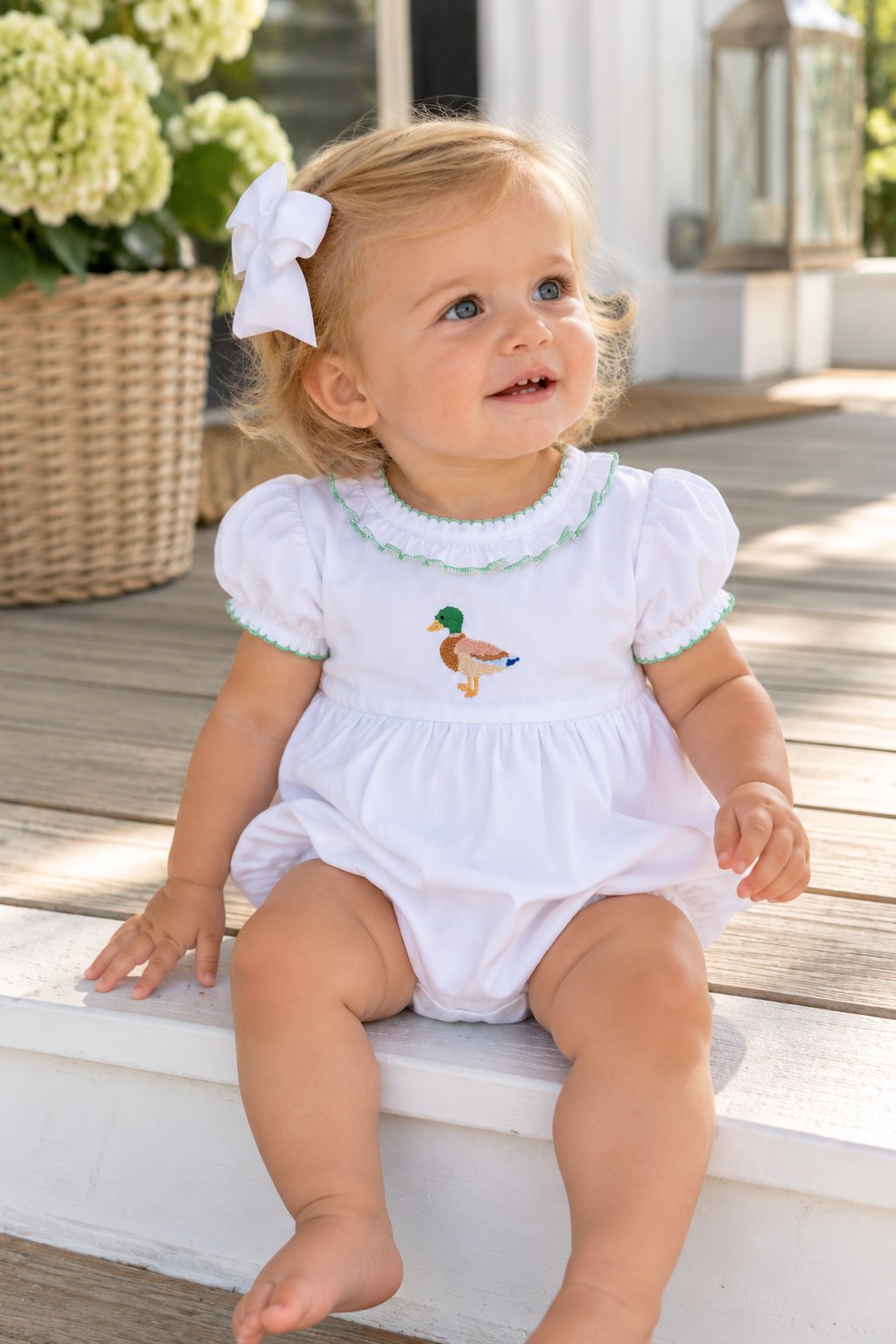 Mallard Moments Hand-Embroidered Girl Bubble Magnolia Baby
