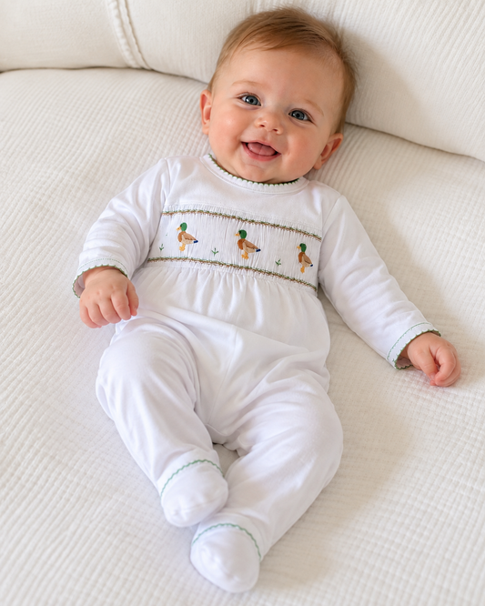 Mallard Moments Smocked Footie Magnolia Baby