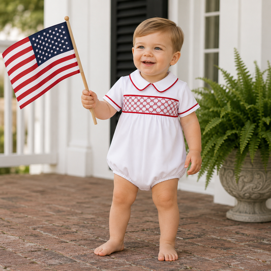 Red and White Essentials Bubble Magnolia Baby