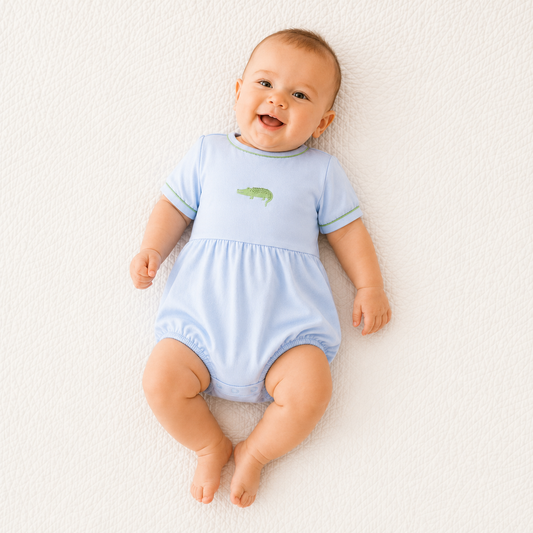 Lowcountry Gator Bubble - Light Blue Magnolia Baby