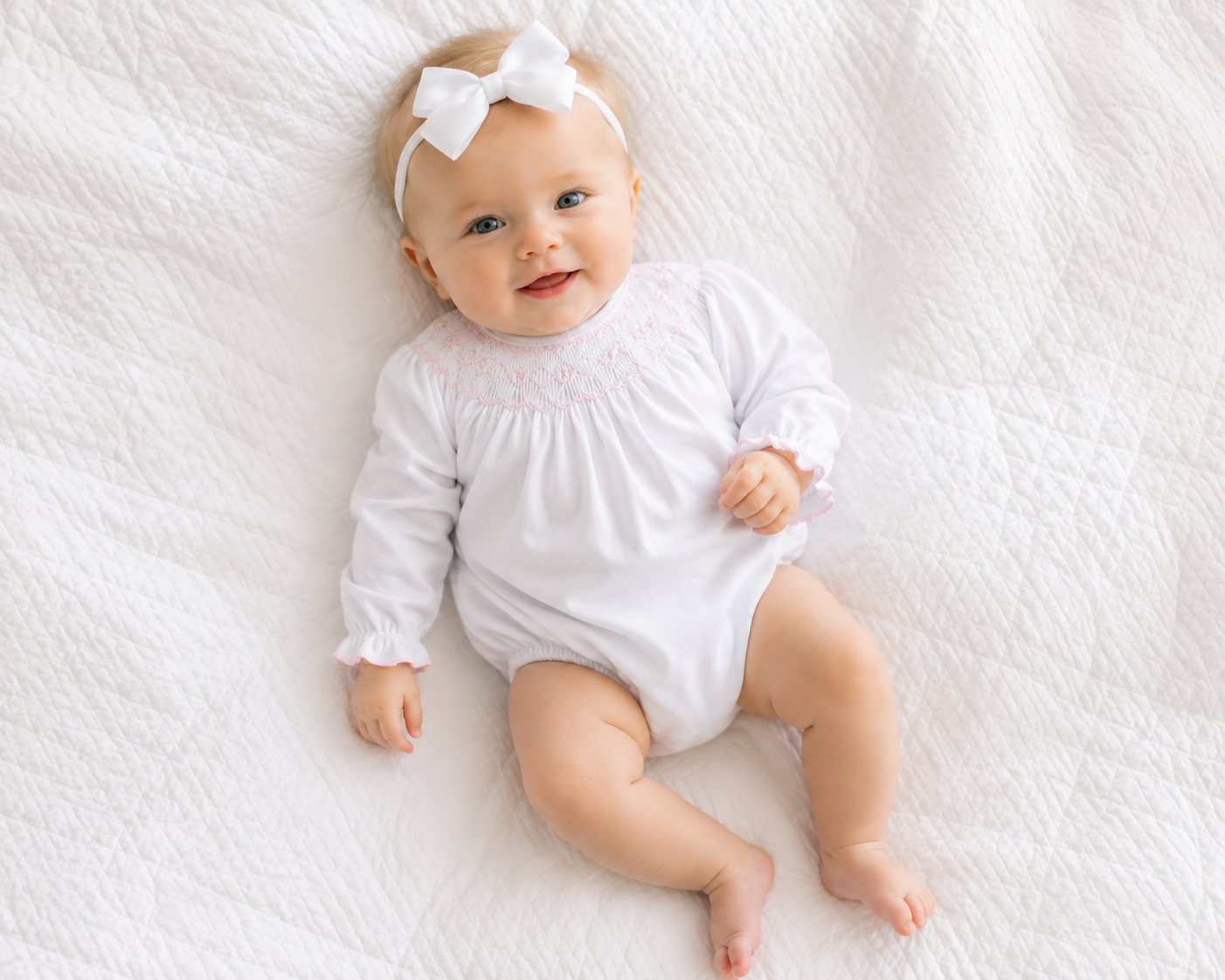 Lizzie Long Sleeve Classic Bubble- Pink Magnolia Baby