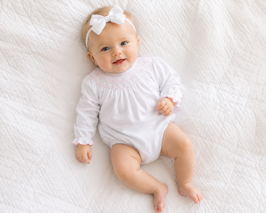 Lizzie Long Sleeve Classic Bubble- Pink Magnolia Baby