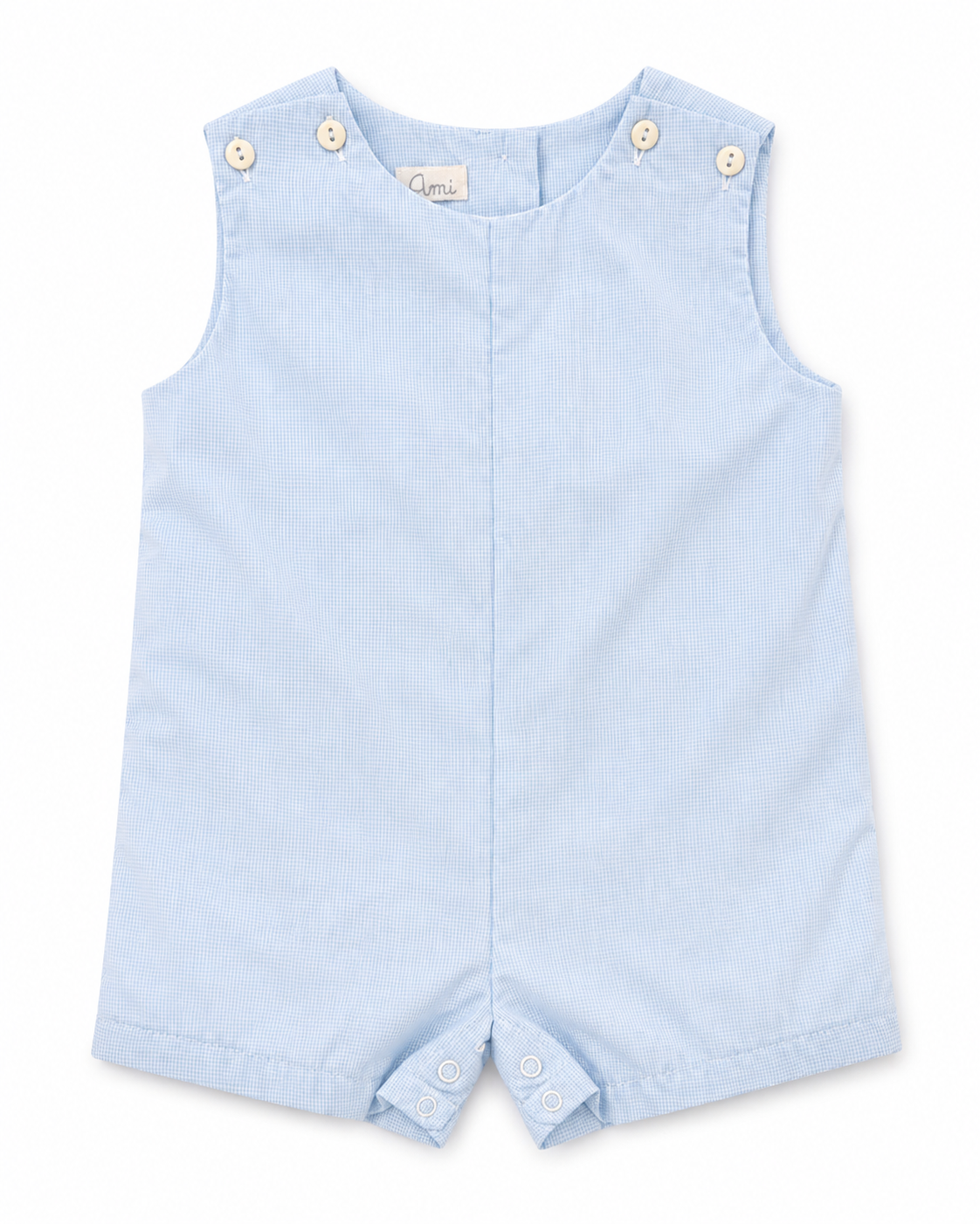 Blue Gingham Romper Petit Ami & Zubels