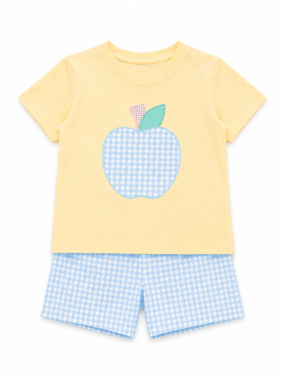 Apple Gingham Embroidered Outfit Marie Nicole Clothing