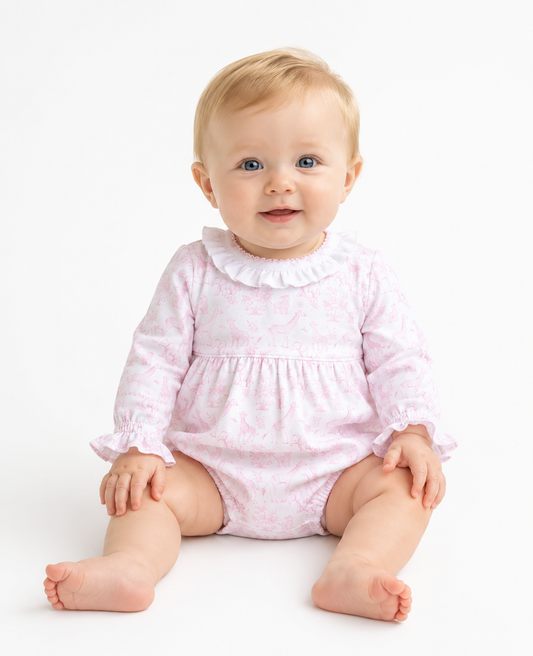 Pink Baby Safari Bubble Lowcountry Littlewear