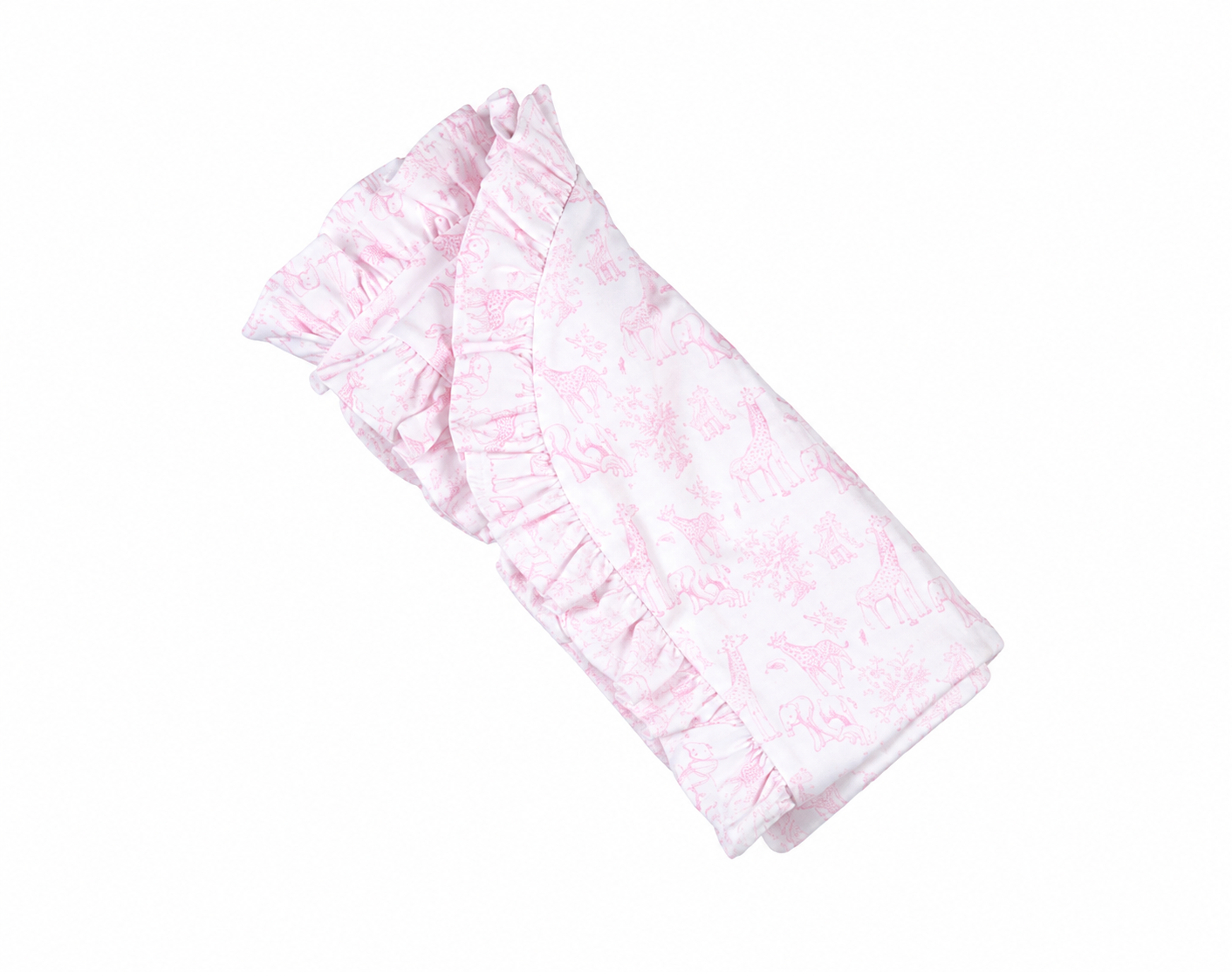 Pink Baby Safari Pima Receiving Blanket Lowcountry Littlewear