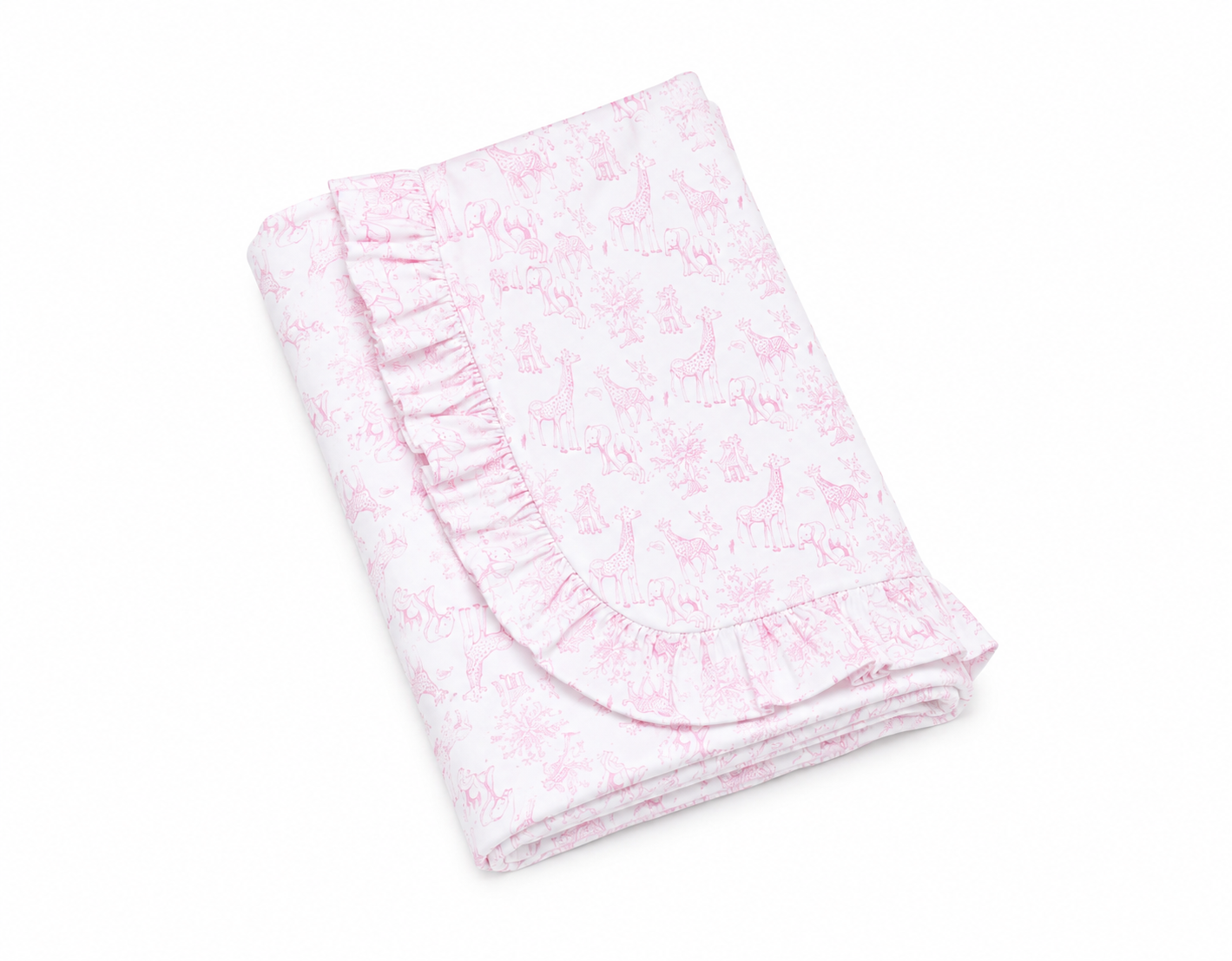 Pink Baby Safari Pima Receiving Blanket Lowcountry Littlewear