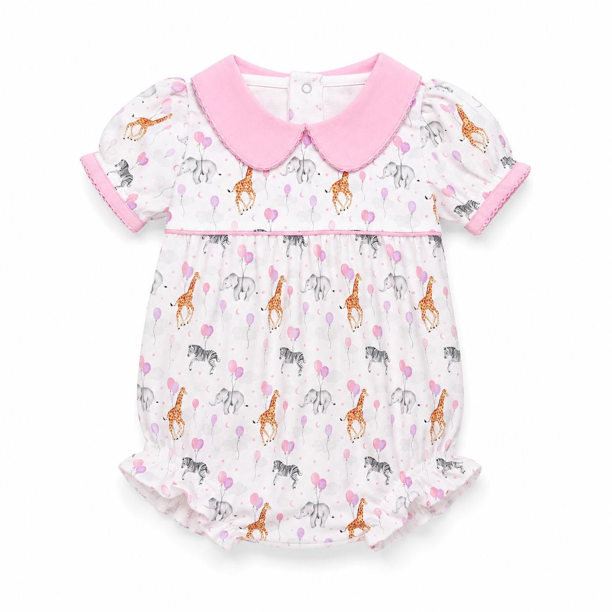 Birthday Zoo Bubble- Pink Lowcountry Littlewear